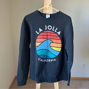 3 for $30 🎁 Port and Company Navy La Jolla California Sweatshirt with Wave